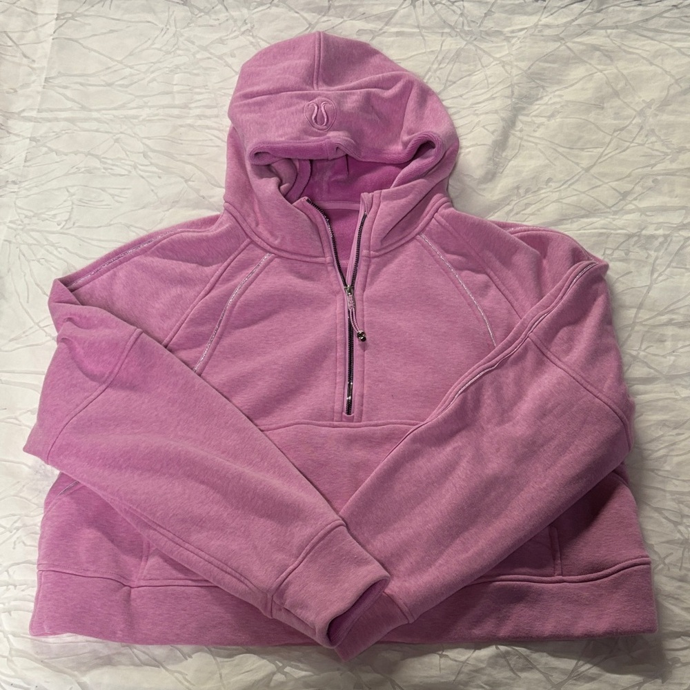 Lululemon Pink Half-Zip Hoodie, size l, worn a handful of times